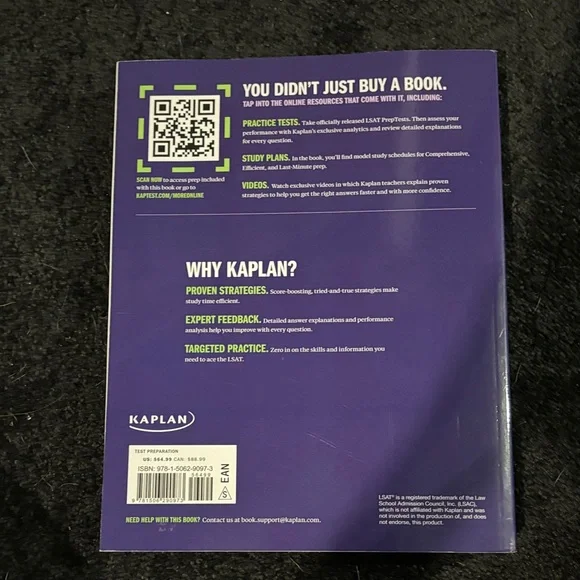 Kaplan LSAT Prep Plus 2024 in Purple - Picture 3 of 3